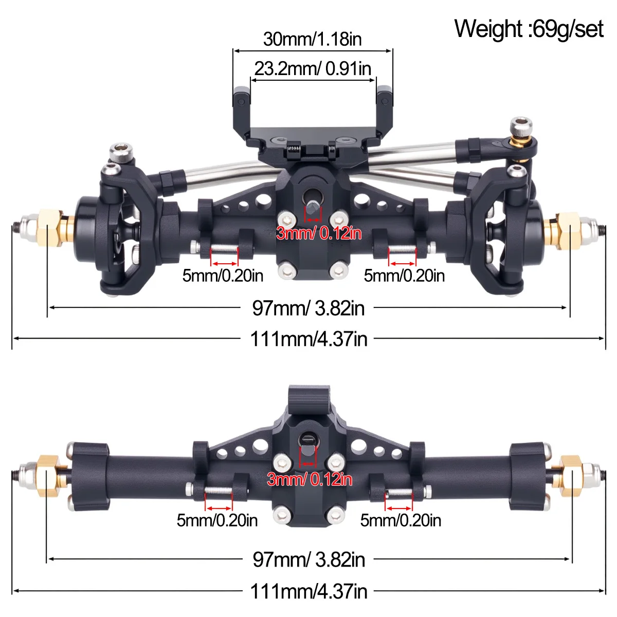 Plastic SCX24 Front Rear Axle  - Rc Hobby Zone 评论和价格
