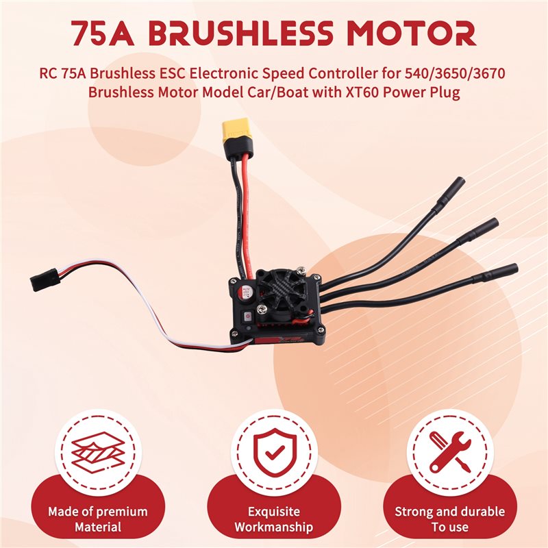MACH-RC 75A Brushless ESC Elec - Brushless Motor 3650 评论和价格