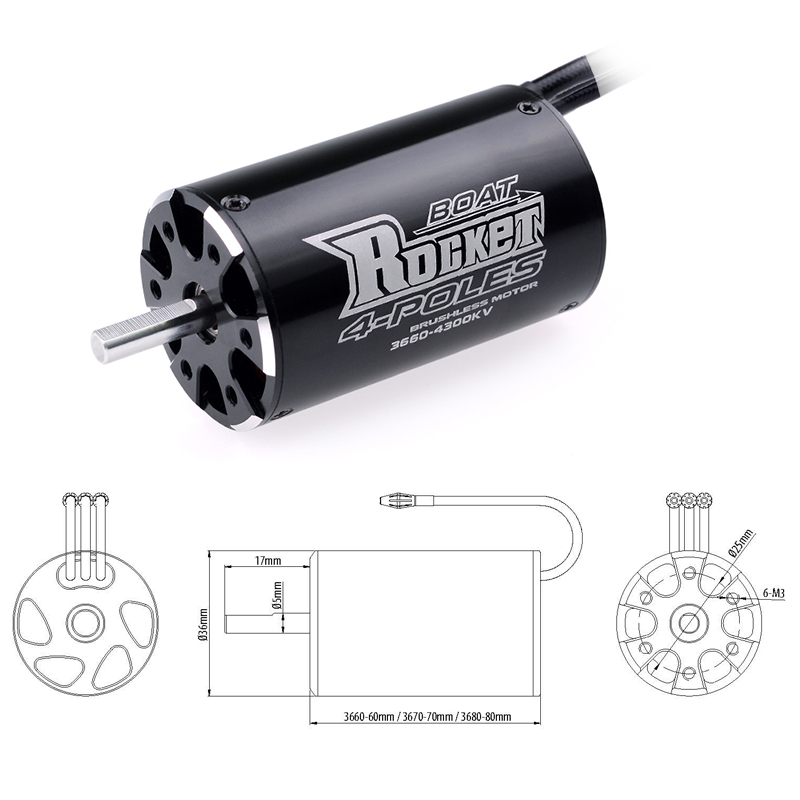 Rockt 3660 3670 3680 3250KV 26 - Brushless Motor 3650 评论和价格